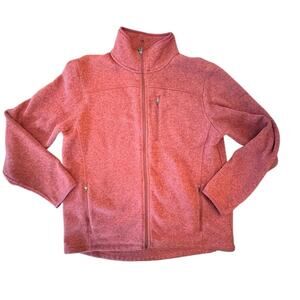 L.L. Bean men’s fleece sweater jacket coat full zip‎ red/orange large regular